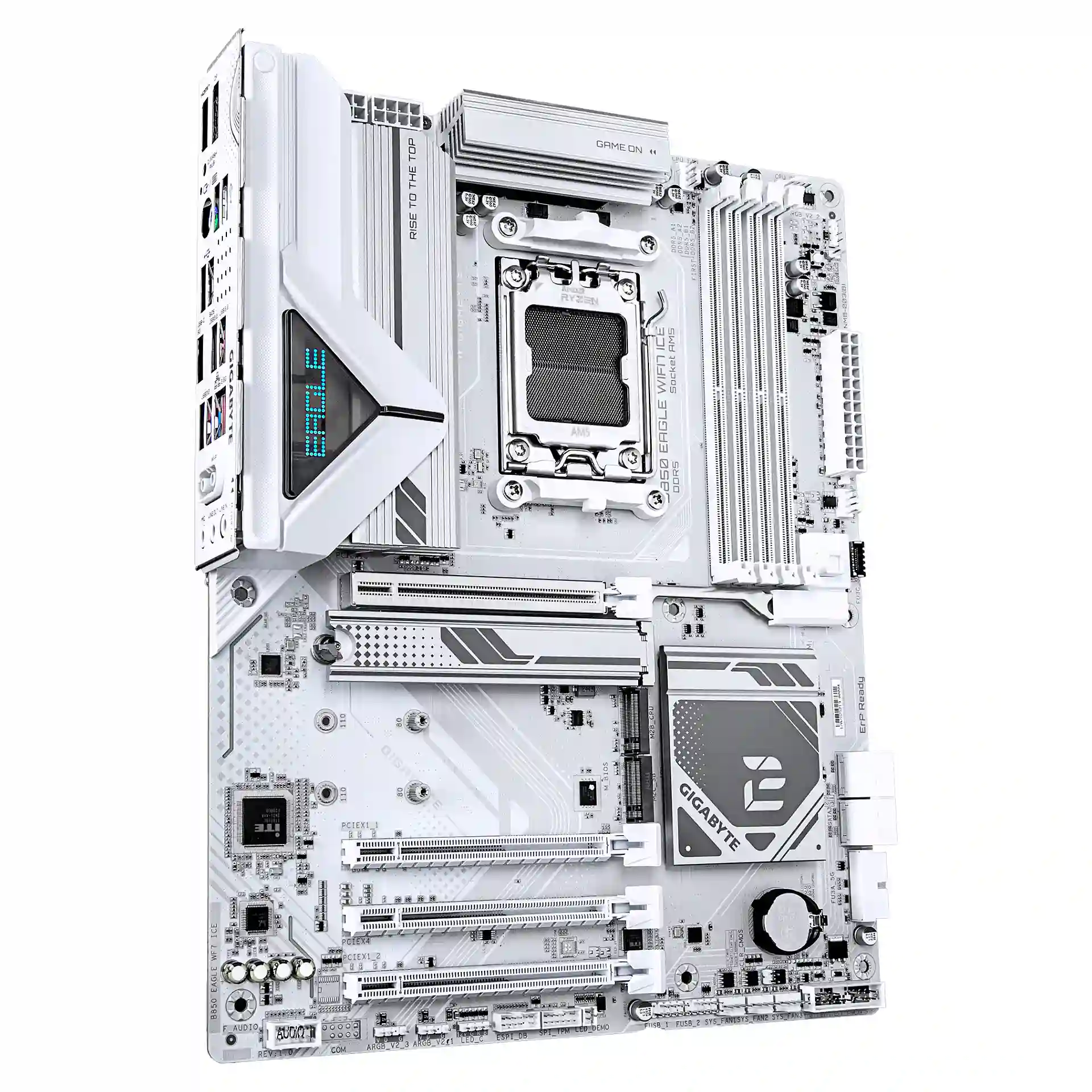 GIGABYTE B850 EAGLE WIFI7 ICE Mainboard   AMD Ryzen 9000 Serie Prozessoren  digitales 8 2 2 Phasen VRM  bis zu 8200 MHz DDR5  O C    1x PCIe 5 0   2x PCIe 4 0 M 2  Wi Fi 7  2 5 GbE LAN  USB 3 2 Gen 2 PC-Zubehoer