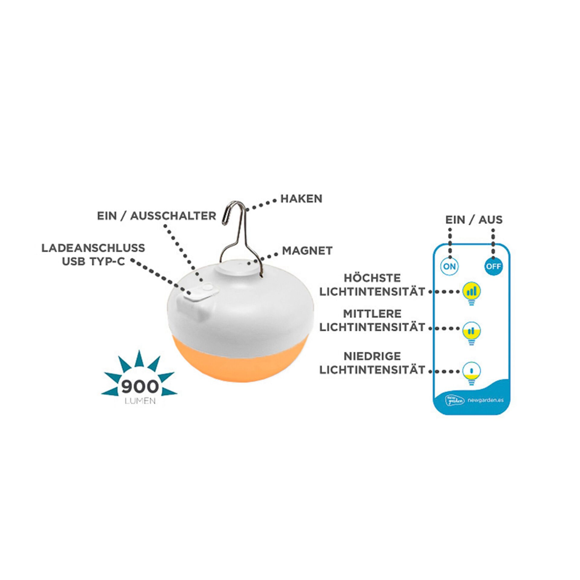 NewGarden New Garden TRAGBARE LEUCHTE cherry Beleuchtung