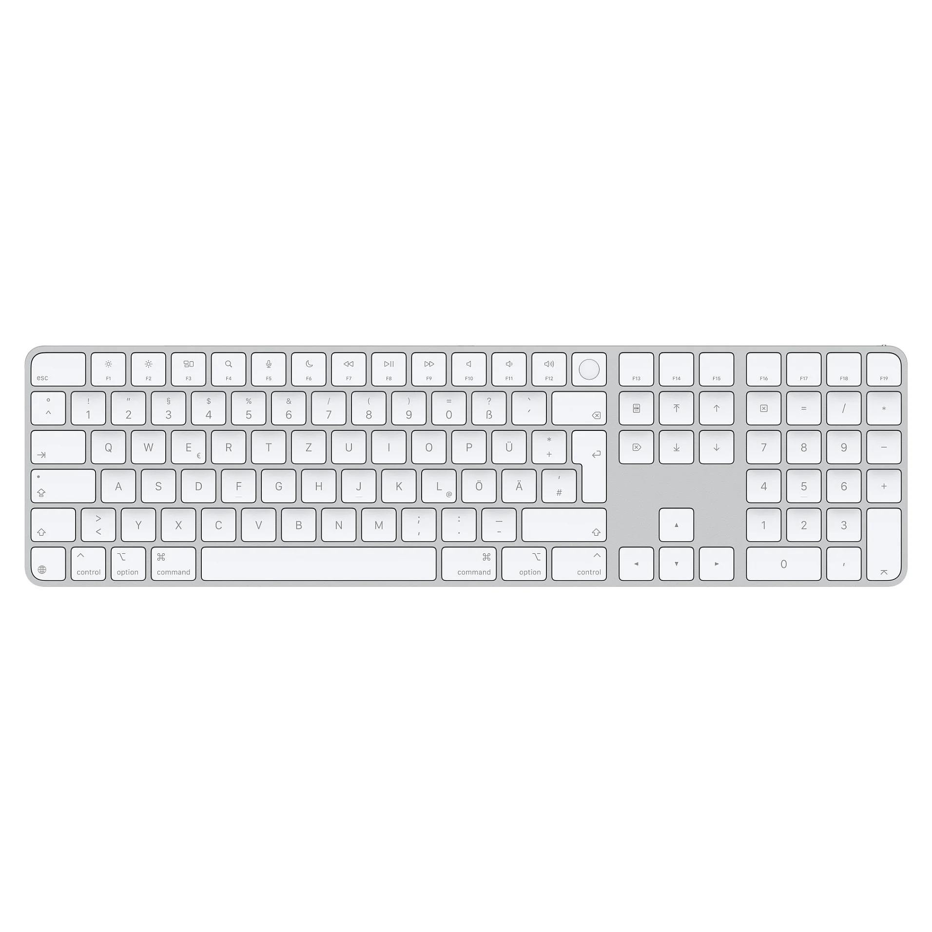 Apple Magic Keyboard with Touch ID and Numeric Keypad for Mac models with silicon   German   White Keys Notebook & Tablet Zubehoer