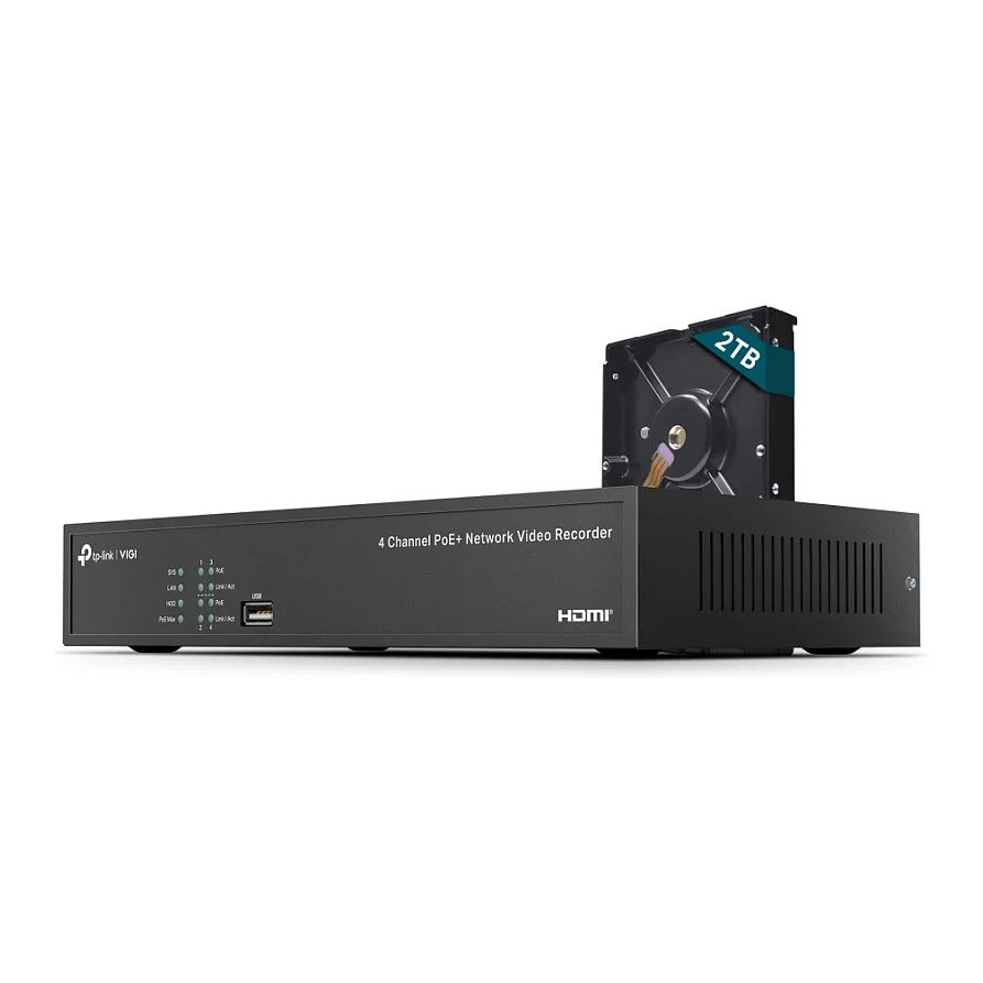 TP Link VIGI NVR1004H 4P 2TB Schwarz Video & Audio