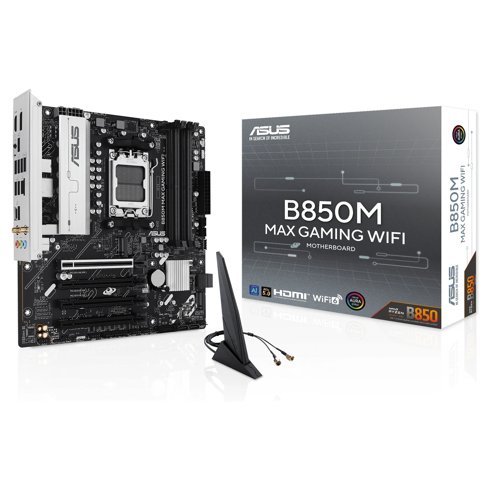 ASUS B850M MAX GAMING WIFI AMD B850 Sockel AM5 micro ATX PC-Komponenten