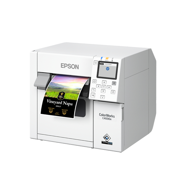 Epson CW C4000e  bk  Desktop Farbetikettendrucker mit glaenzender Schwarztinte Drucker & Scanner
