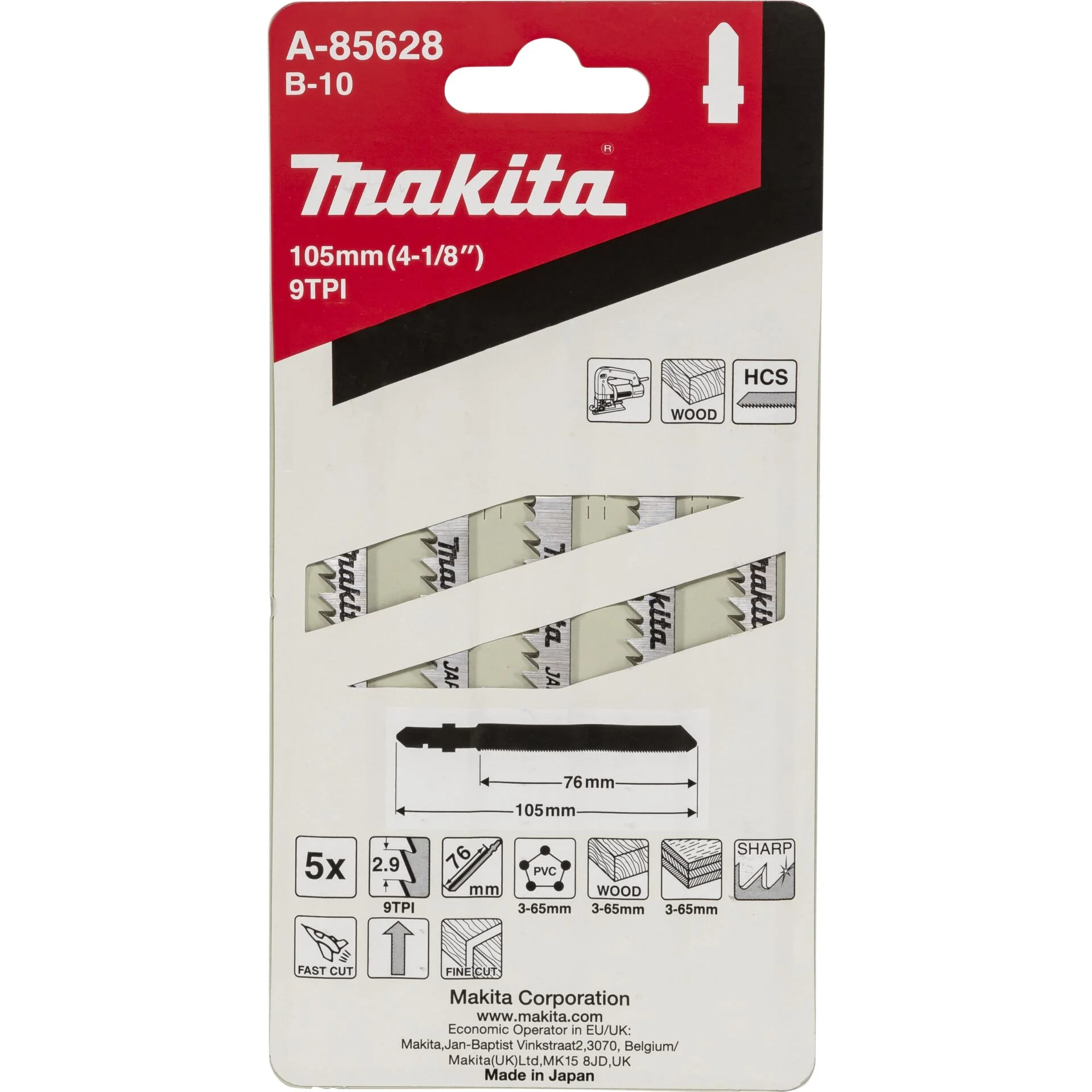 Makita A 85628 Stichsaegeblatt B 10 Saegen