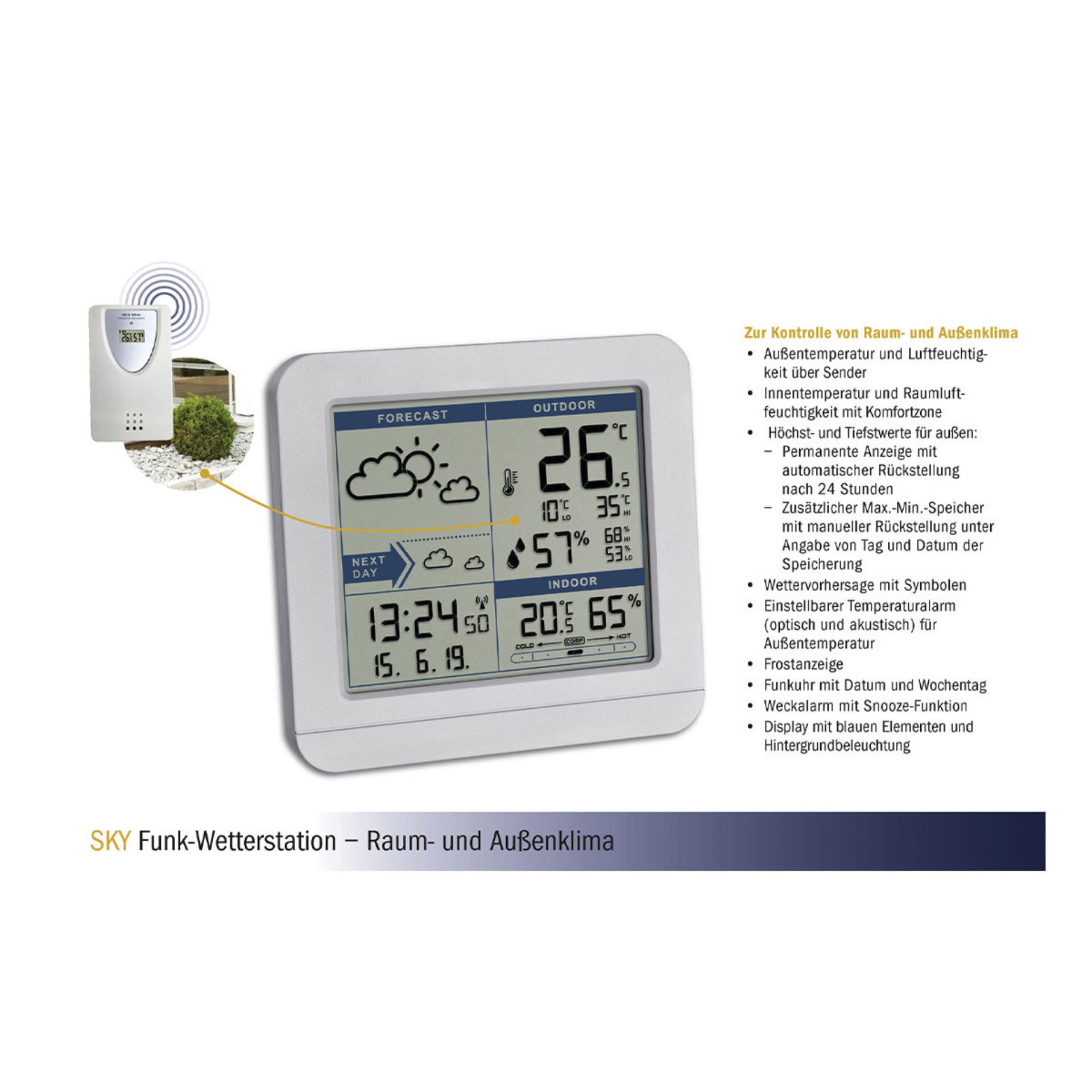 TFA 35 1152 02 SKY Funkwetterstation Wetterstationen