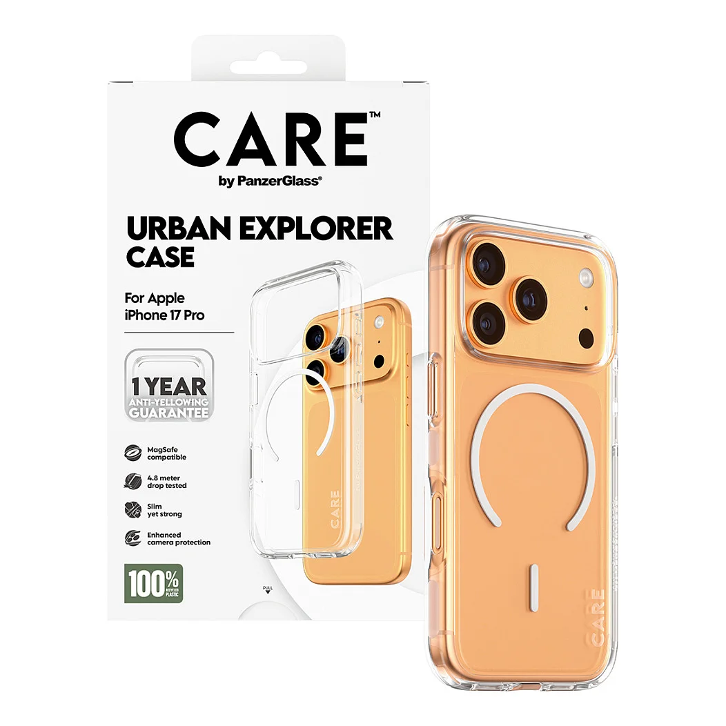 PanzerGlass CARE  by   Urban Explorer Case Transparent m  Weiss MagSafe iPhone 17 Pro Notebook & Tablet Zubehoer