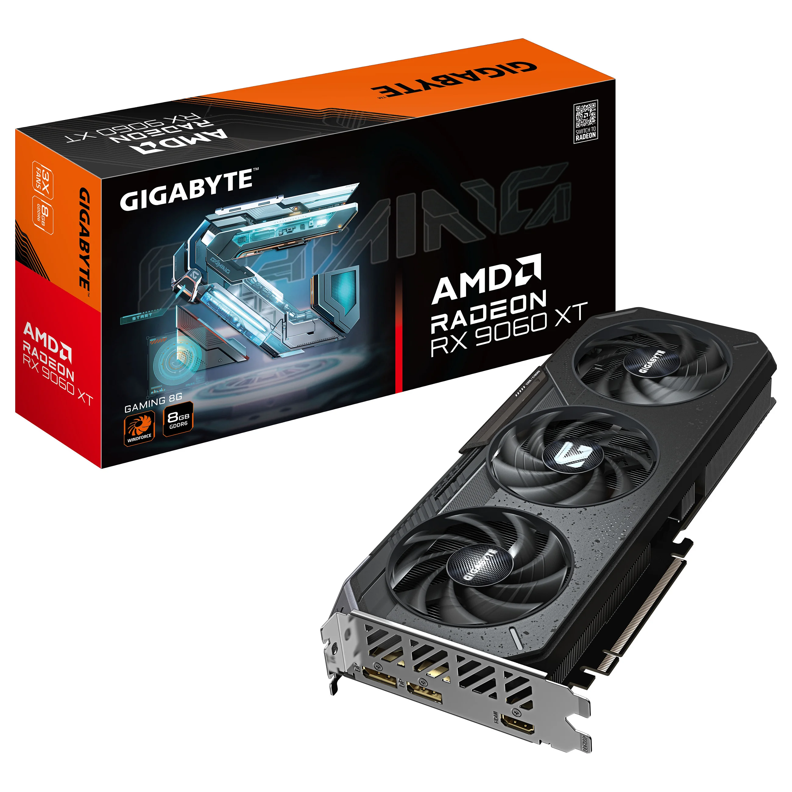 GIGABYTE Radeon RX 9060 XT GAMING 8G Grafikkarte   8GB GDDR6  128bit  PCI E 5 0  3130 MHz Kerntakt  2 x DisplayPort  1 x HDMI  GV R9060XTGAMING 8GD PC-Komponenten