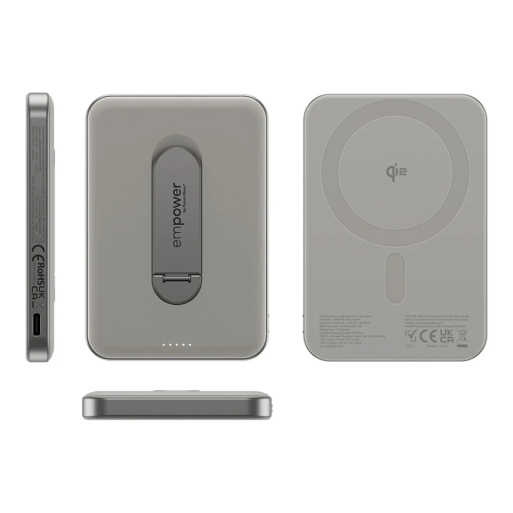 PanzerGlass empower  by   empower  Bank m  Spin Stand   5000mAh   Titanium Akkus Powerbanks & Kabel