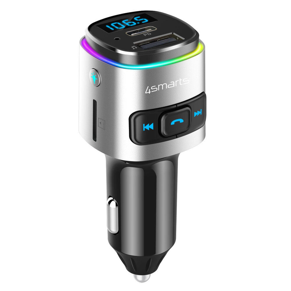 4SMARTS KFZ Bluetooth FM Transmitter mit Freisprechfunktion Handys & Tablets