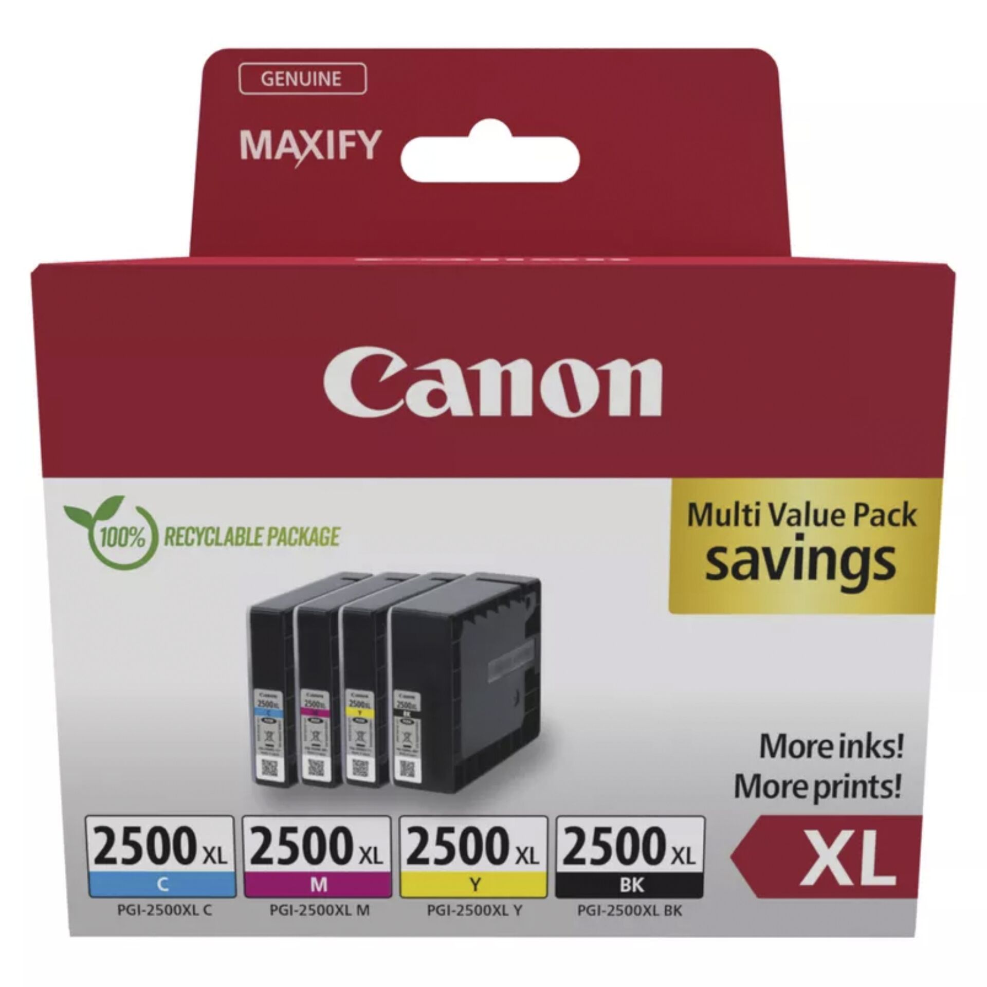 Canon Tinte PGI 2500XL 9254B010 4er Multipack  BK C M Y  Drucker & Scanner