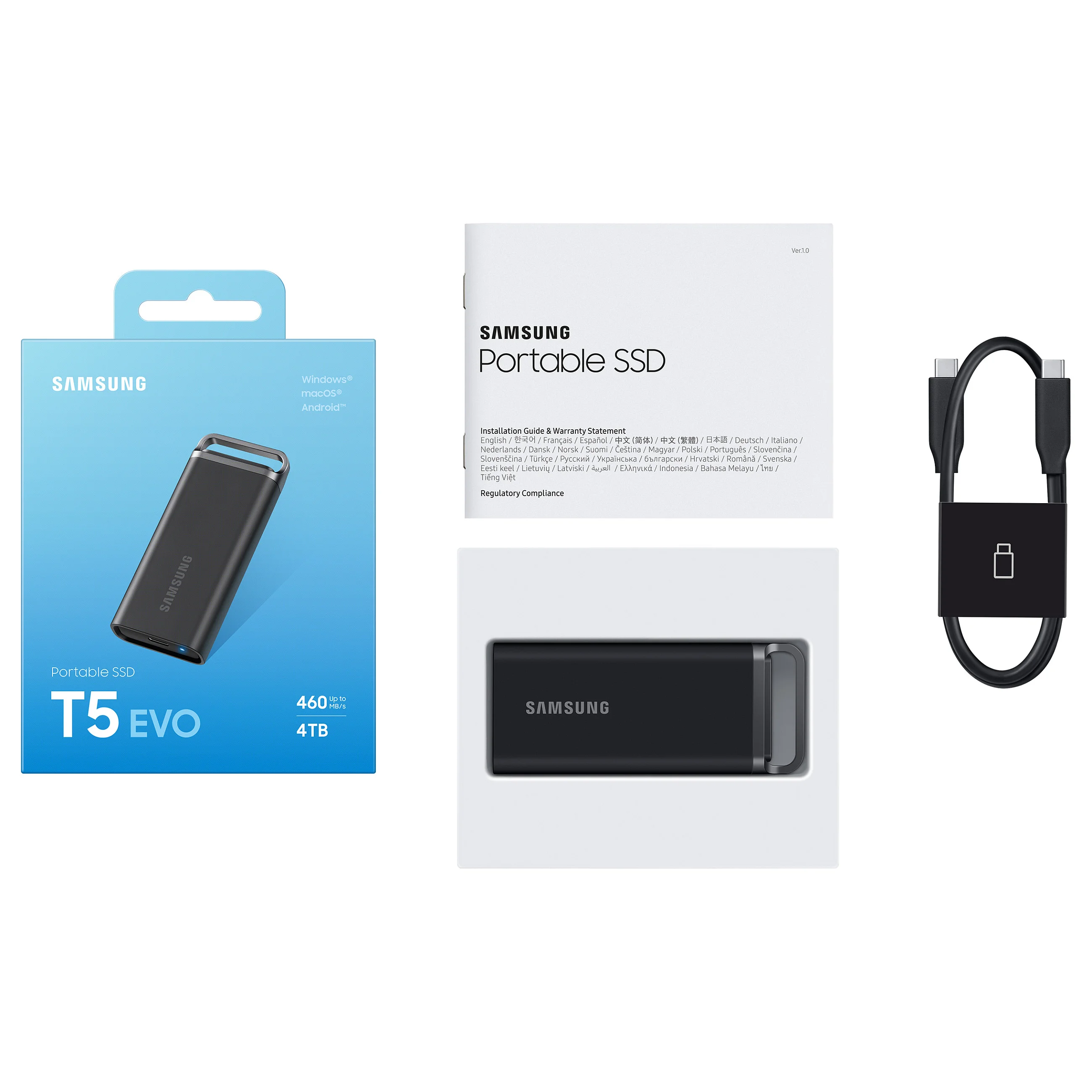 Samsung MU PH4T0S 4 TB 3 2 Gen 1  3 1 Gen 1  Schwarz Speichermedien