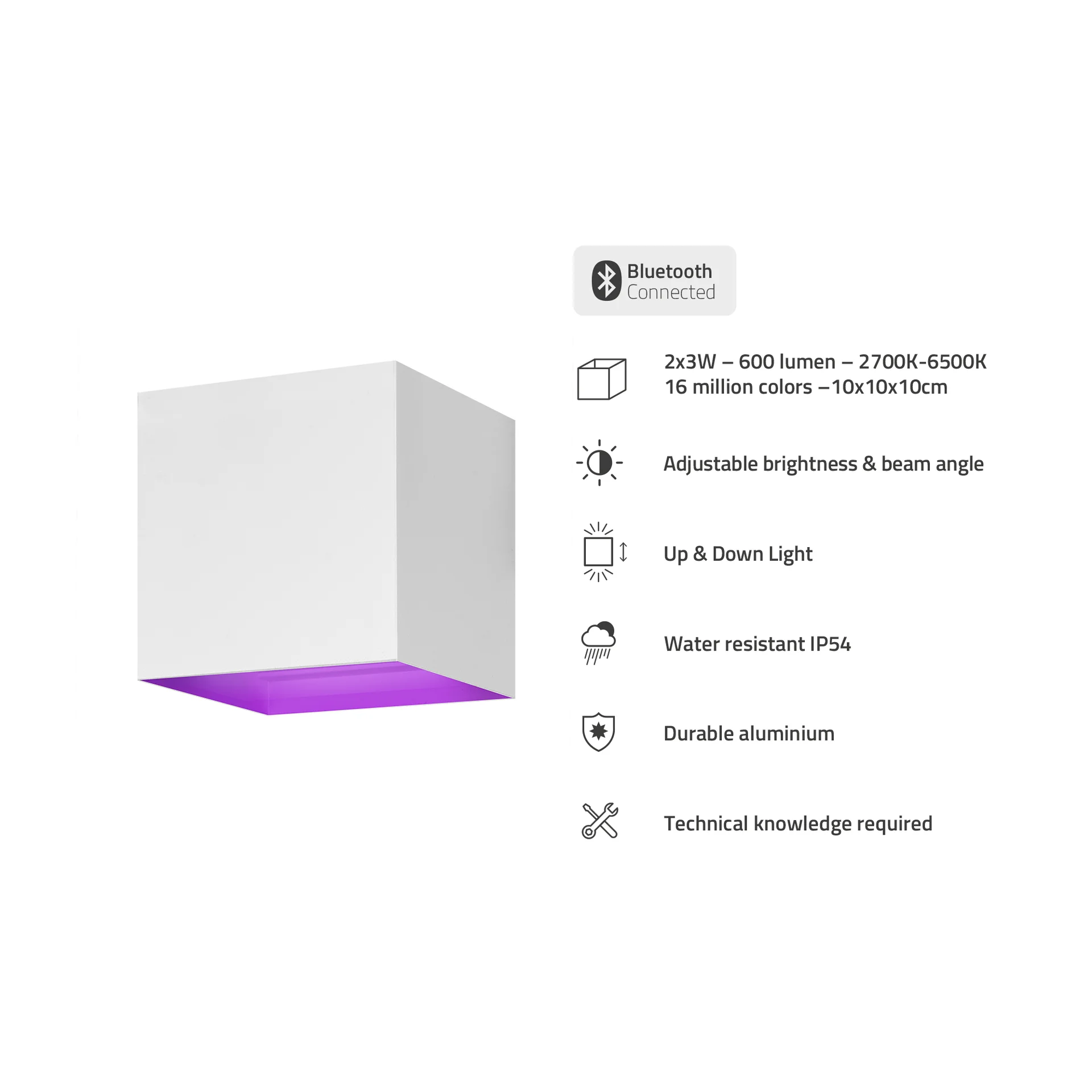 Hombli smarte Aussenwandleuchte  weiss Aussenleuchten