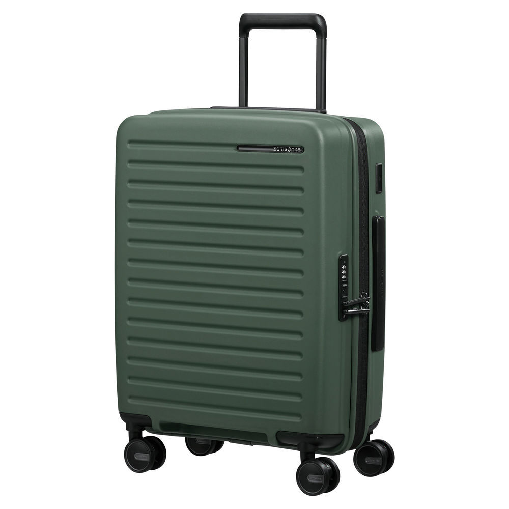 SAMSONITE 4 Rollen Bordtrolley RESTACKD mit Packwuerfel S M  55 cm  sage Taschen & Rucksaecke