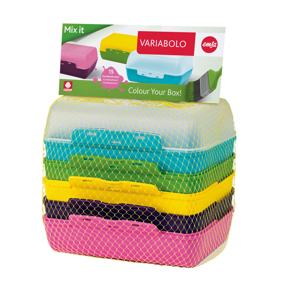 Emsa Lunchbox Set Variabolo Mix it  6 tlg   bunt Kueche