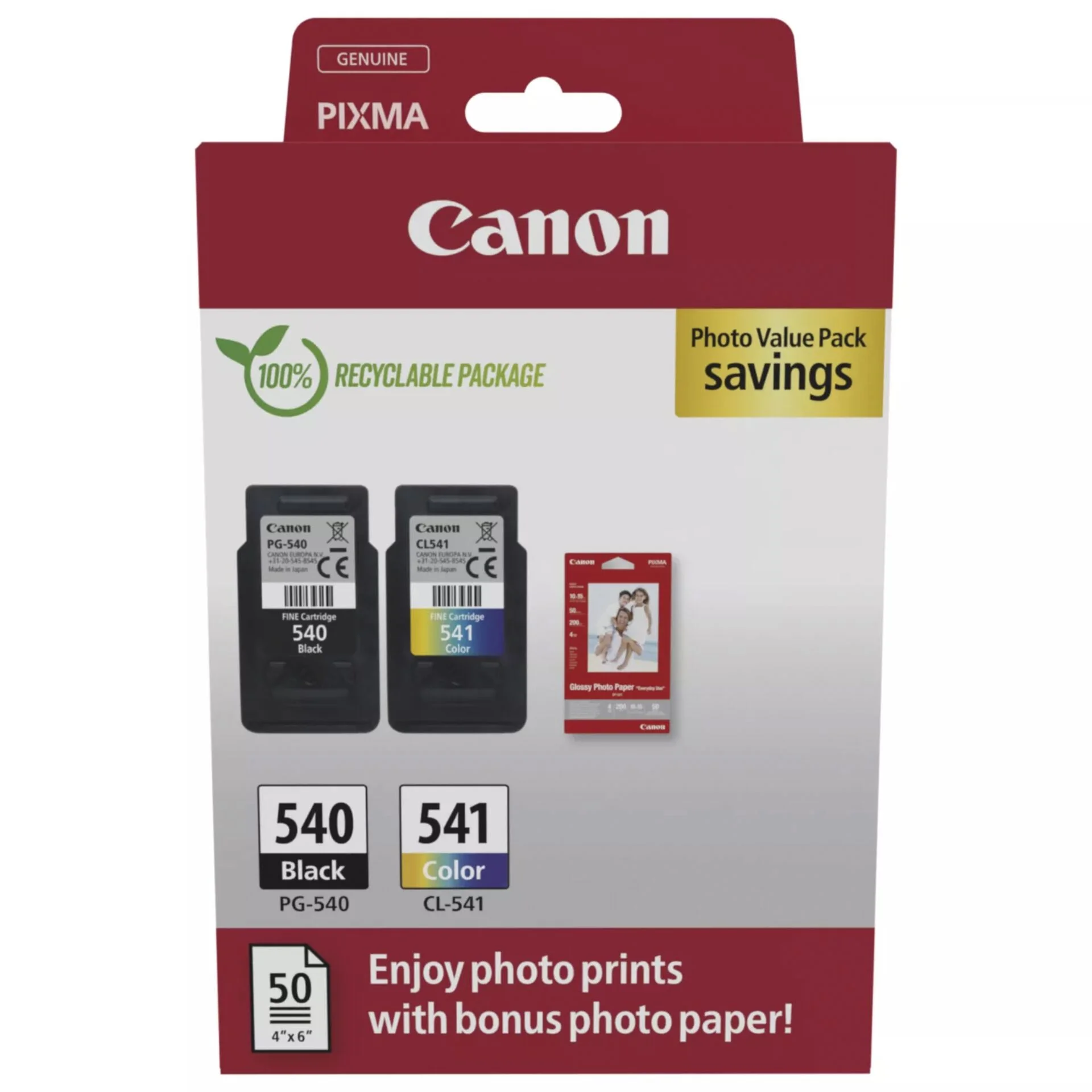 Canon Tinte PG 540 CL 541 5225B013 2er Multipack  BK Color  inkl  Fotopapier Drucker & Scanner