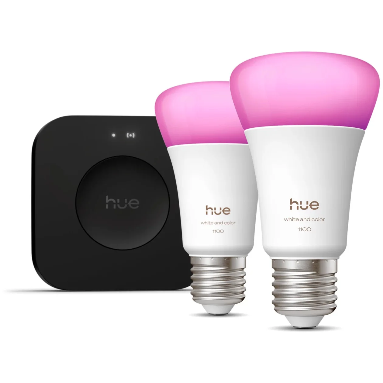 Philips Hue White and Color ambiance Starter Set  2 farbfaehige E27 Smart Lampen   Hue Bridge Pro Smart Home