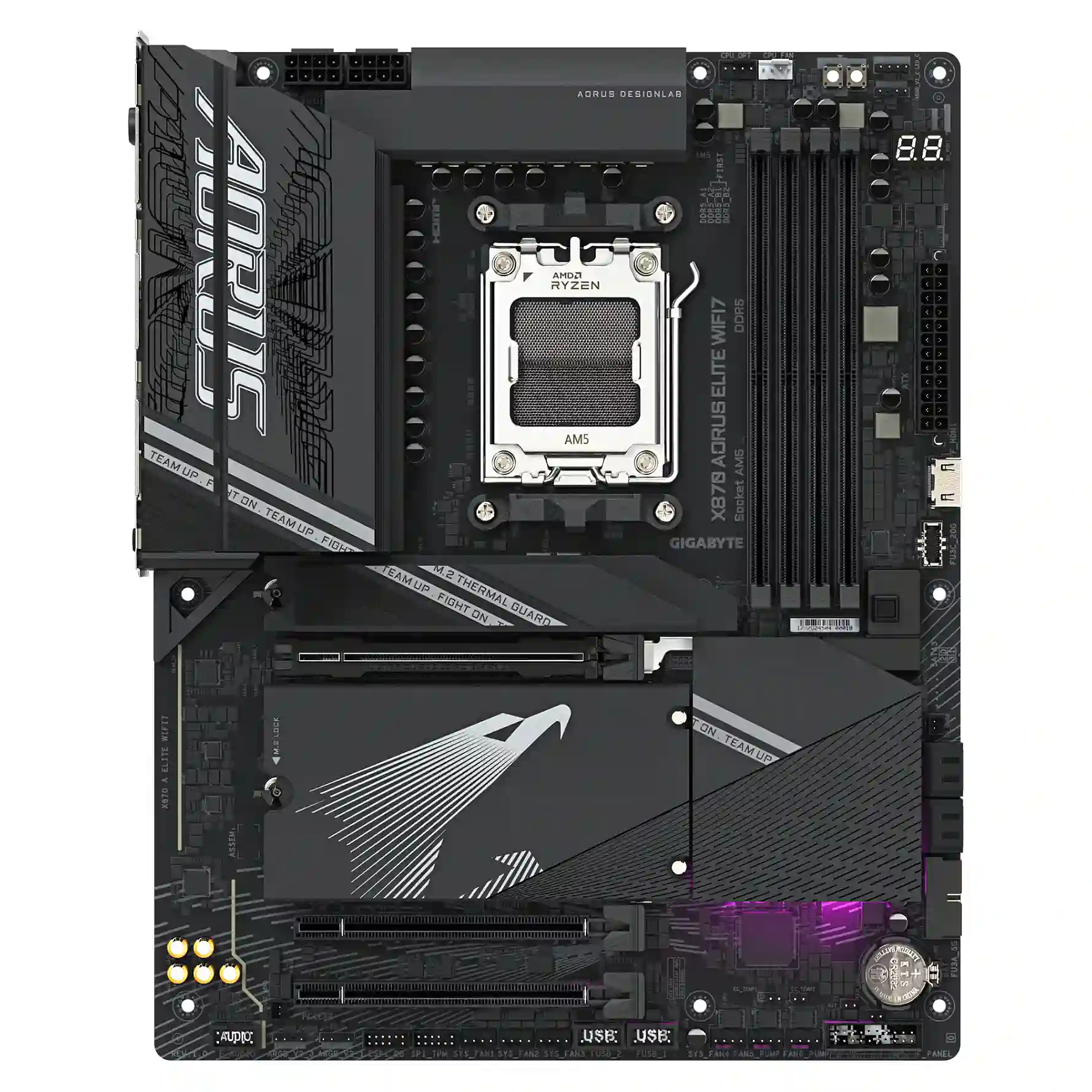 GIGABYTE X870 AORUS ELITE WIFI7 Mainboard   Unterstuetzt AMD Ryzen 9000 CPUs  16 2 2 Phasen VRM  bis zu 8000MHz DDR5  OC   3xPCIe 5 0   1xPCIe 4 0  Wi Fi 7  2 5GbE LAN  USB 4 PC-Zubehoer