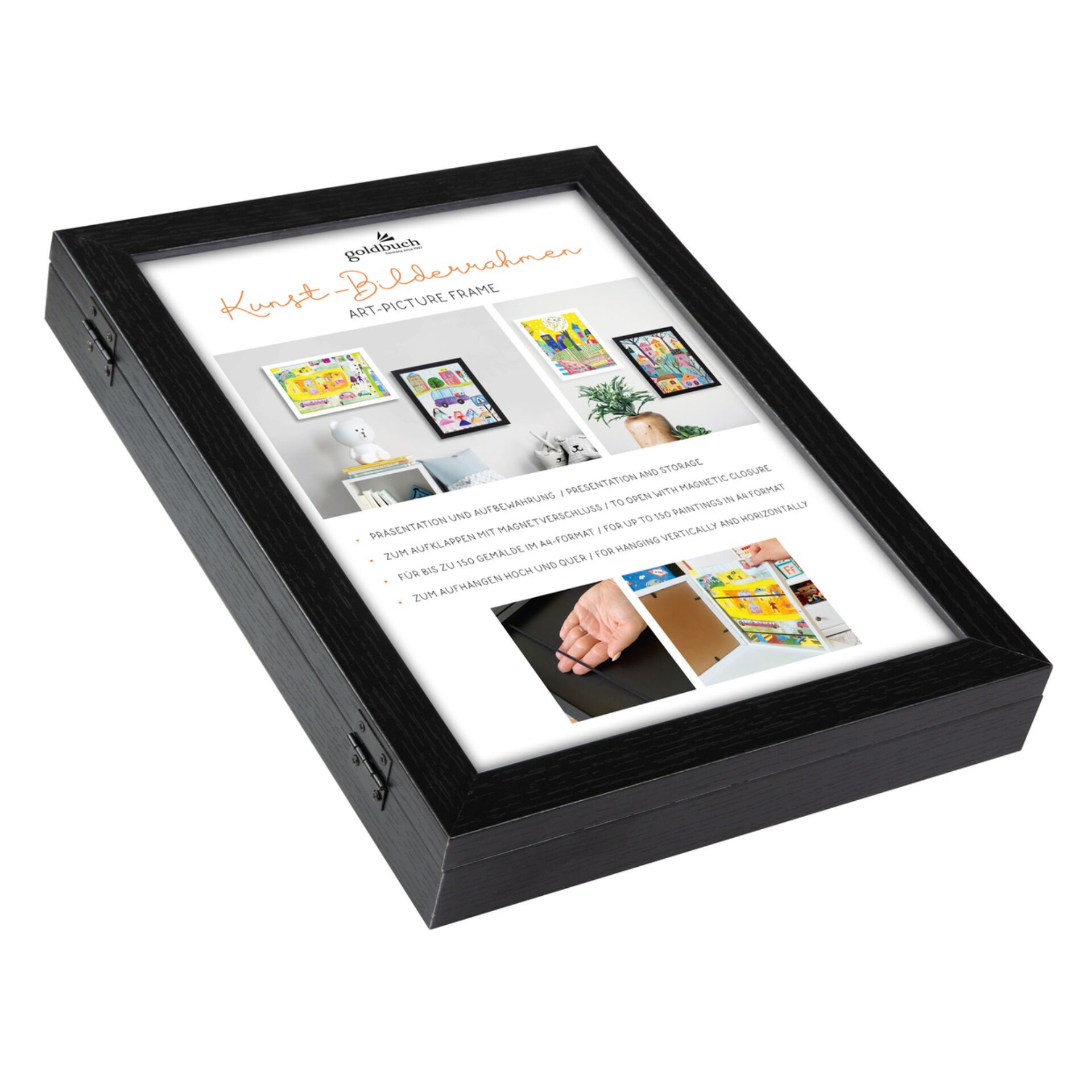 Goldbuch Kunst Bilderrahmen Holz DIN A4 sw Magnetverschl 920165