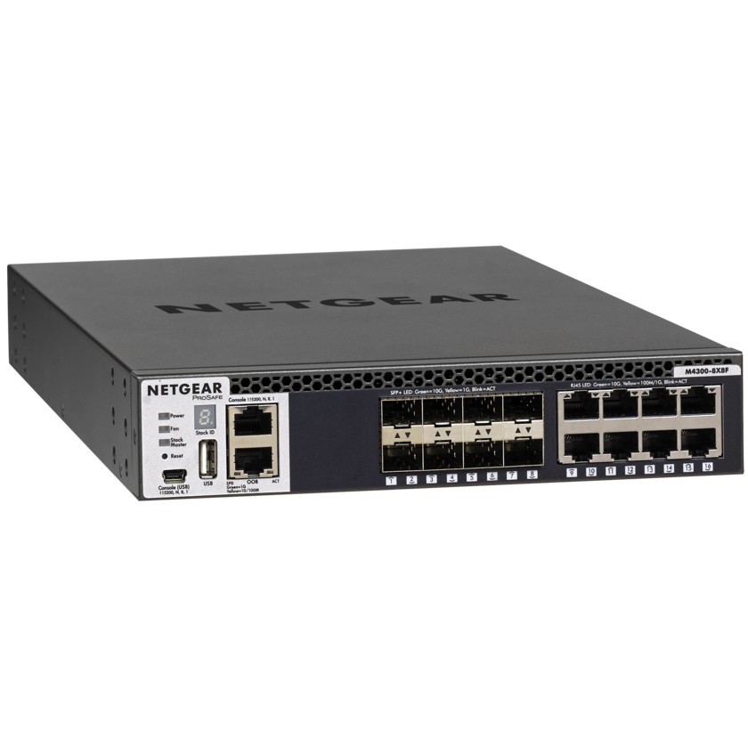 NETGEAR M4300 8X8F Managed L3 10G Ethernet  100 1000 10000  1U Schwarz Netzwerk