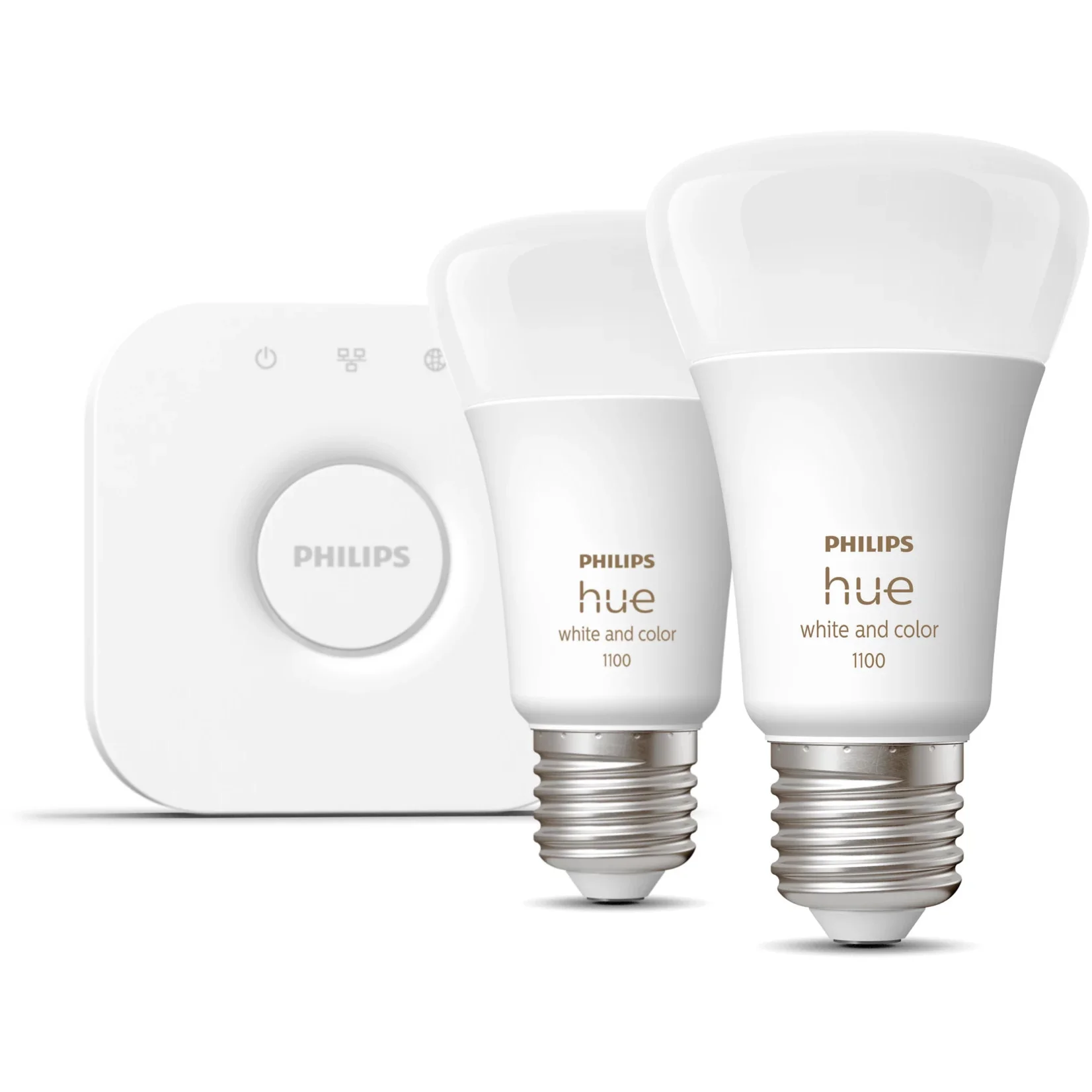 Philips Hue White and Color ambiance Starter Set  E27   Smarte Lampe A60 Doppelpack Smart Home