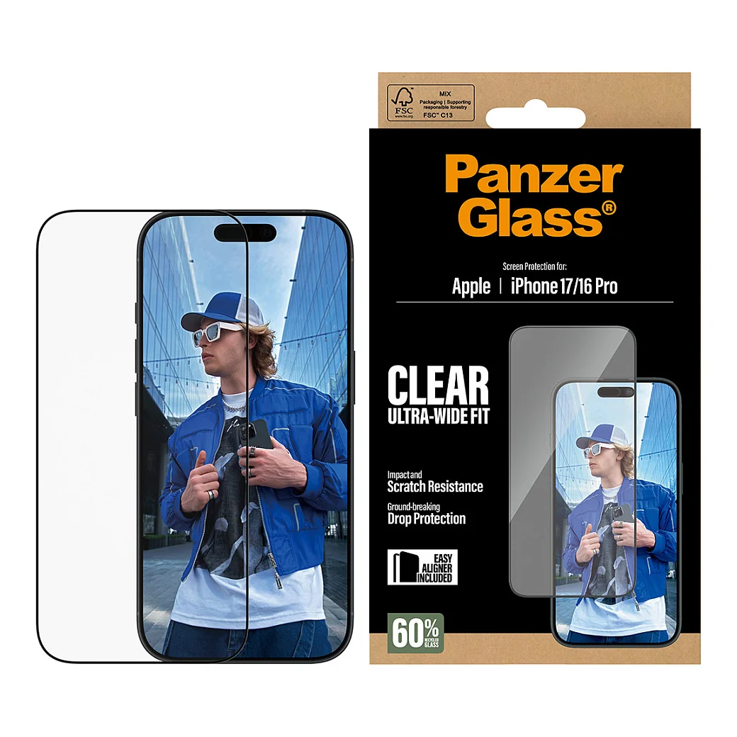 PanzerGlass   Displayschutz iPhone 17   iPhone 16 Pro   Ultra Wide Fit m  EasyAligner Notebook & Tablet Zubehoer