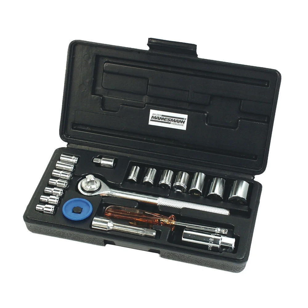 BRUeDER MANNESMANN Steckschluesselsatz 1 4 Zoll und 3 8 Zoll  20 tlg  Schraubendreher & Zangen