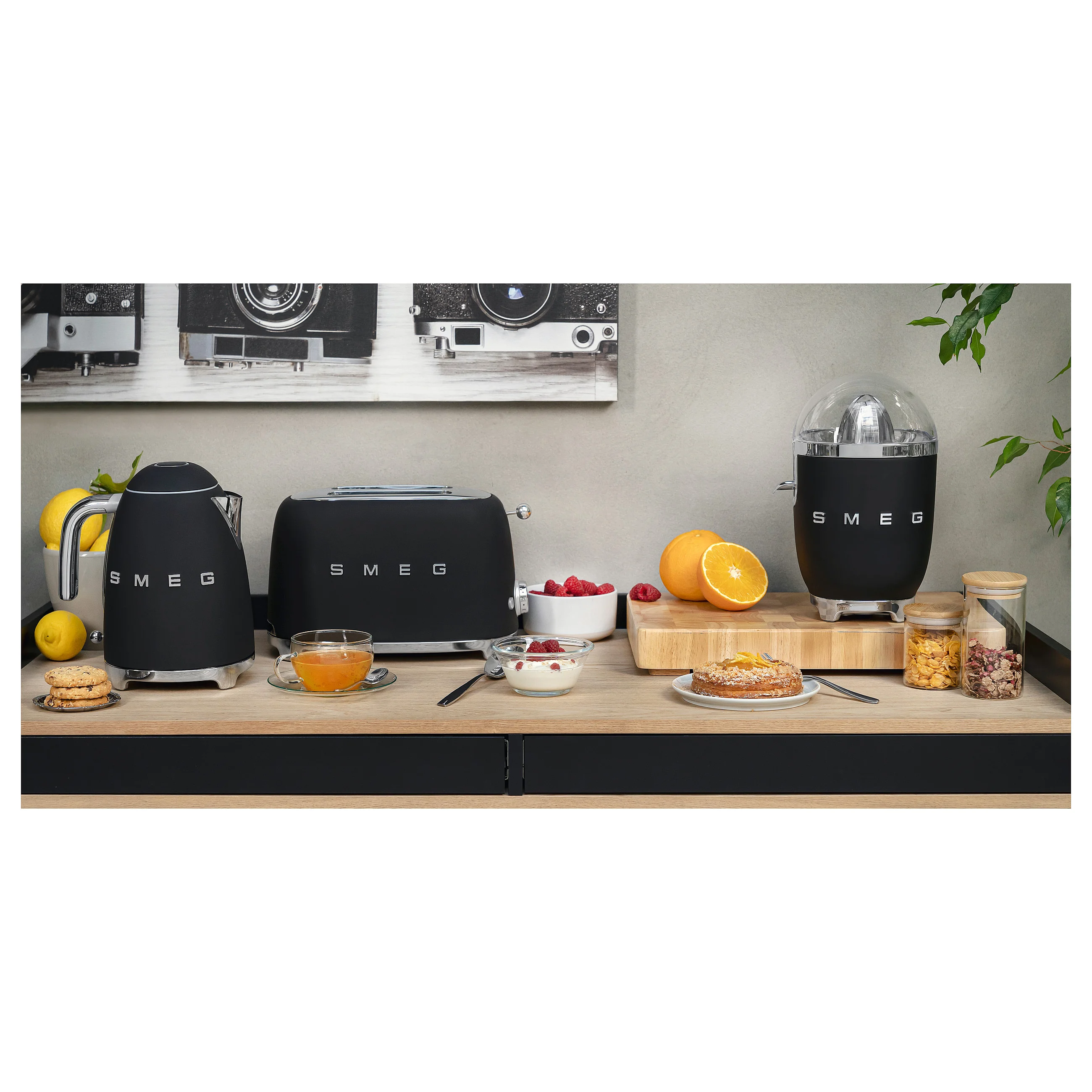 SMEG klf03blmeu wasserkocher matt schwarz Kuechenkleingeraete