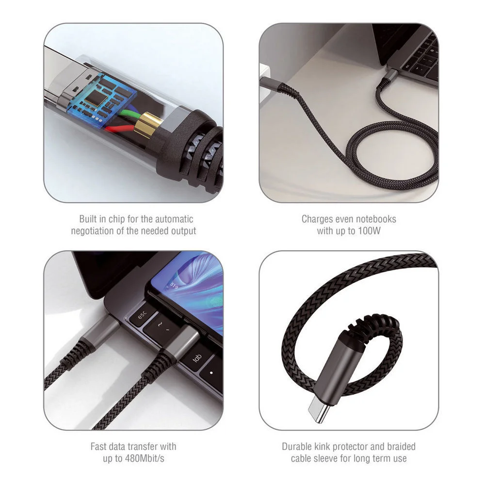 4SMARTS USB C auf USB C Kabel PremiumCord  1 5m  schwarz Multimedia & Technik
