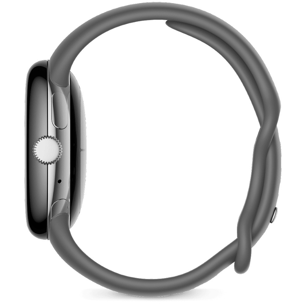Google Pixel Watch polished silver stainless steel 41mm charcoal active band DE Smartwatches & Fitnesstracker