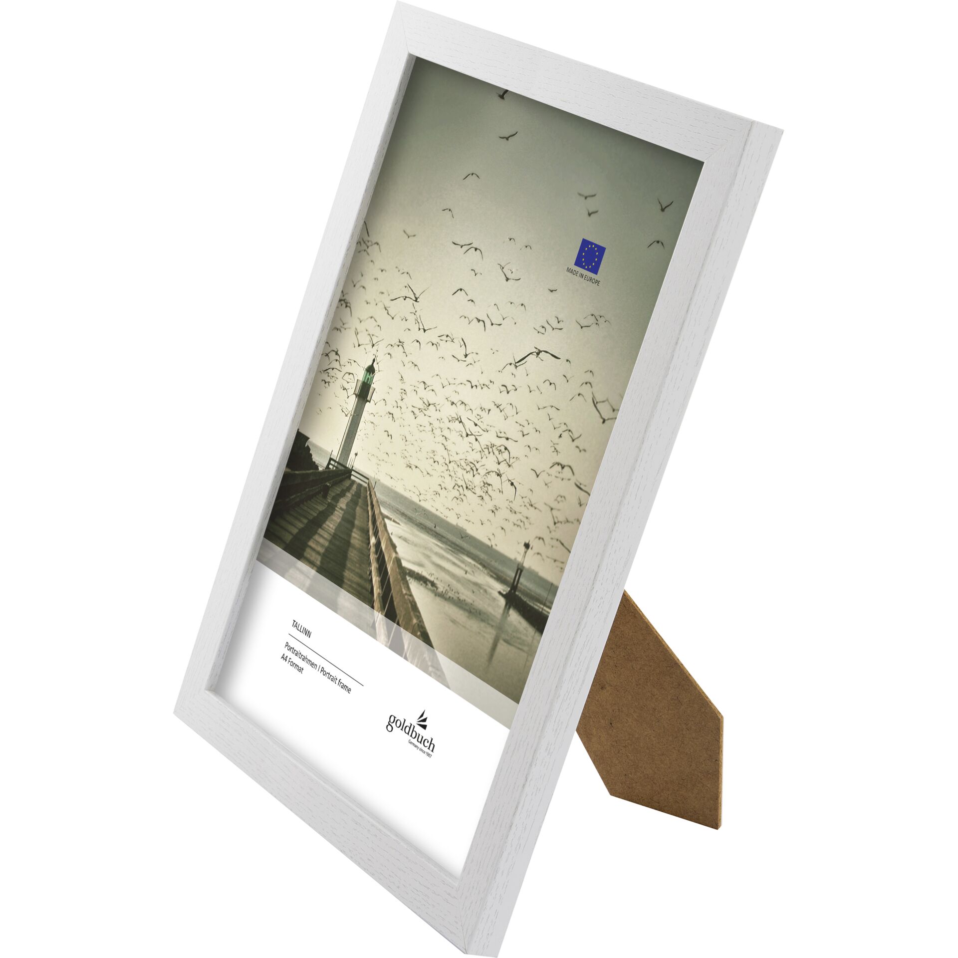 Goldbuch Tallinn weiss DIN A4 Holzrahmen Portrait 920396 Bilderrahmen