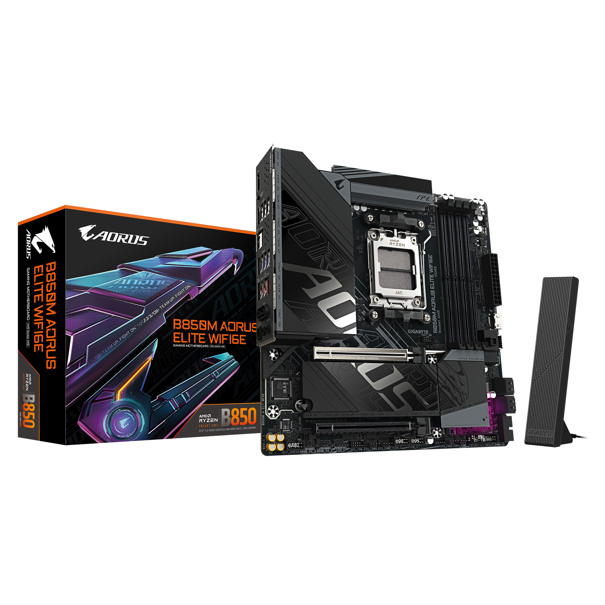 GIGABYTE B850M AORUS ELITE WIFI6E Mainboard   AMD Ryzen 9000 Serie Prozessoren  digitales 12 2 2 Phasen VRM  bis zu 8200 MHz DDR5  O C    1x PCIe 5 0   1x PCIe 4 0 M 2  Wi Fi 6E  2 5 GbE LAN  USB 3 2 Gen 2 PC-Zubehoer