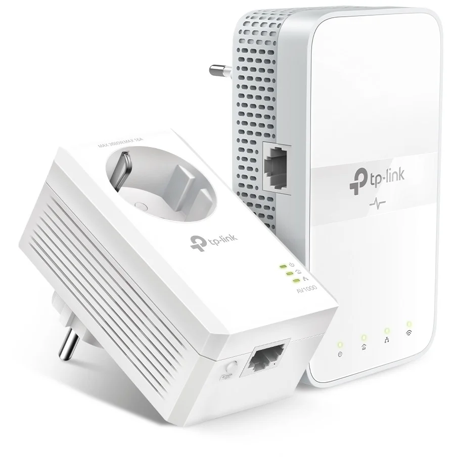 TP Link AC1200 AV1000 Gigabit WLAN Powerline Adapter Kit mit Steckdose
