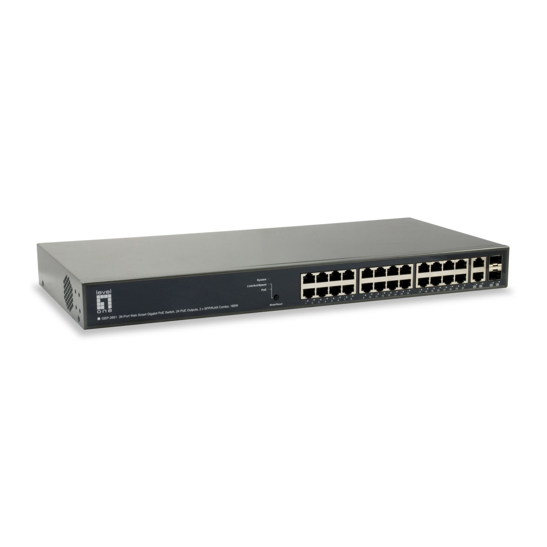 LevelOne GEP 2651 Netzwerk Switch Managed L3 Gigabit Ethernet  10 100 1000  Power over Ethernet  PoE  Schwarz Switches
