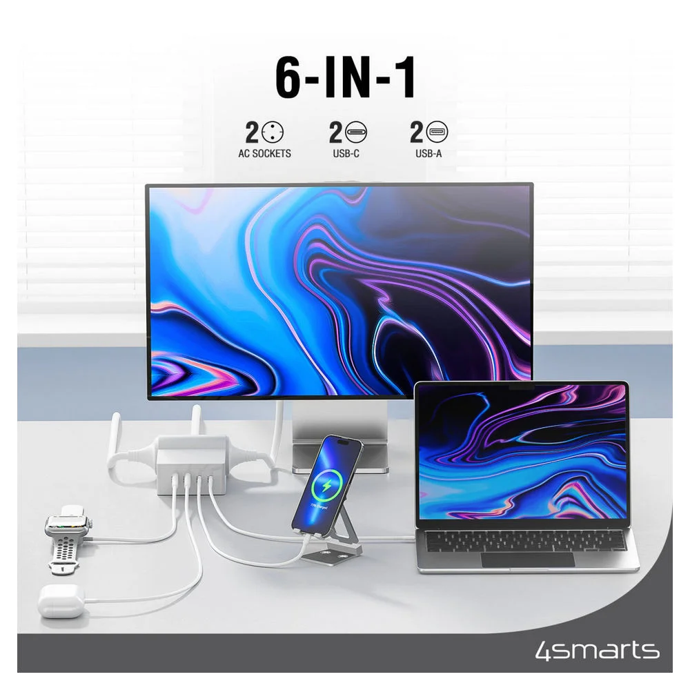 4SMARTS 6 in 1 Steckdosenleiste mit USB Home Office