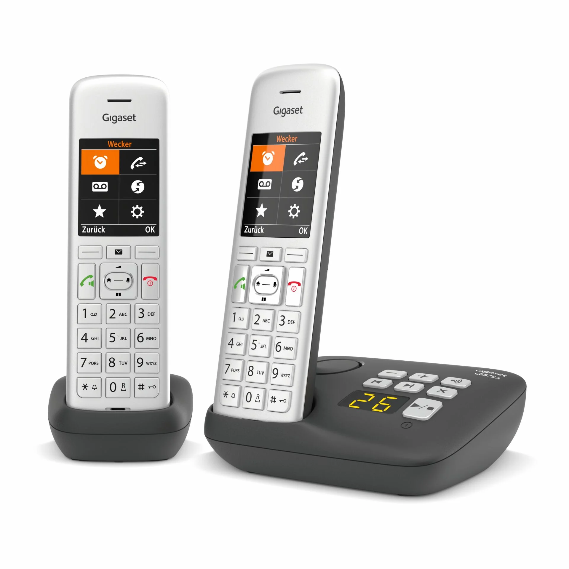 Gigaset CE575A Duo silber schwarz Telefon