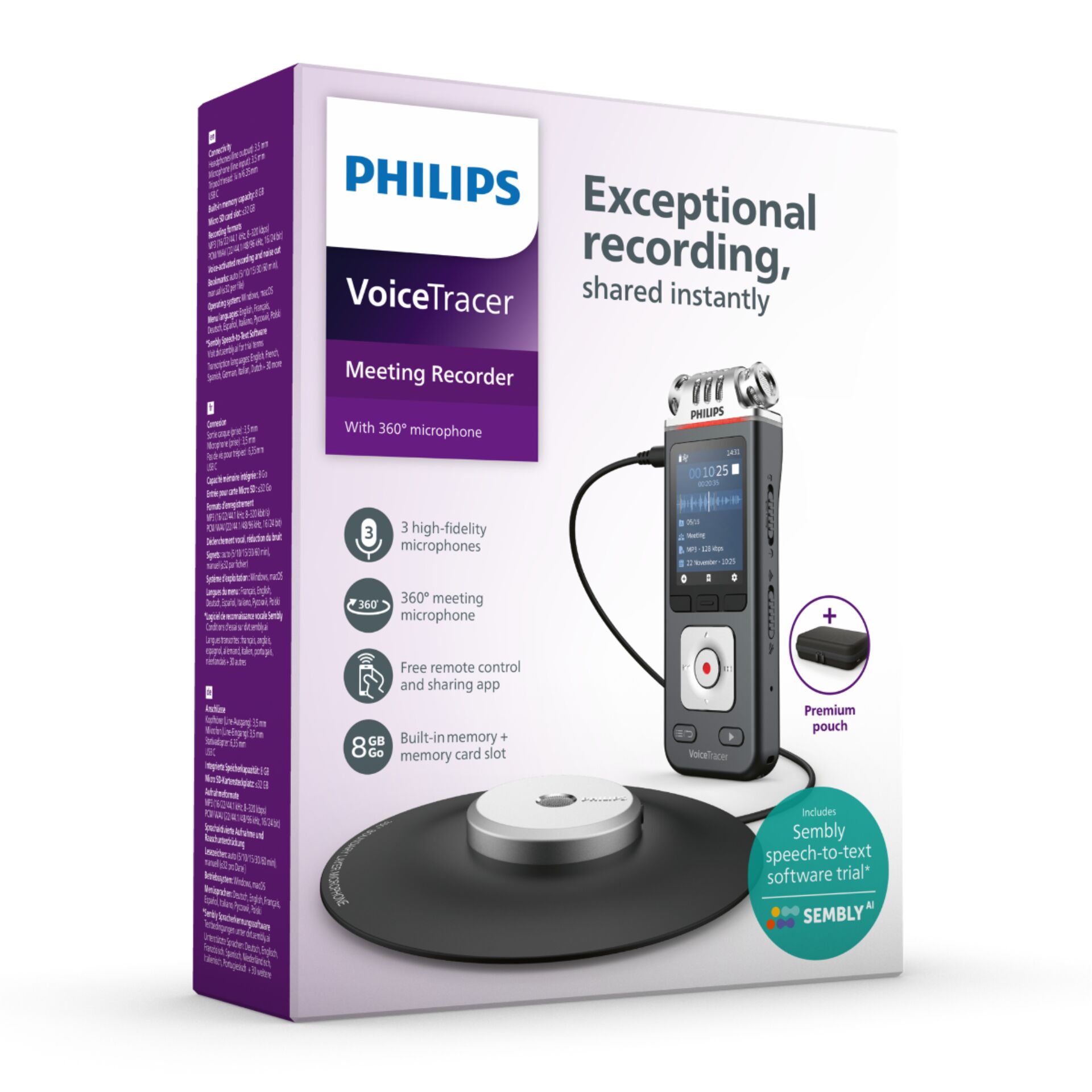 Philips VoiceTracer Schwarz  Grau Video & Audio