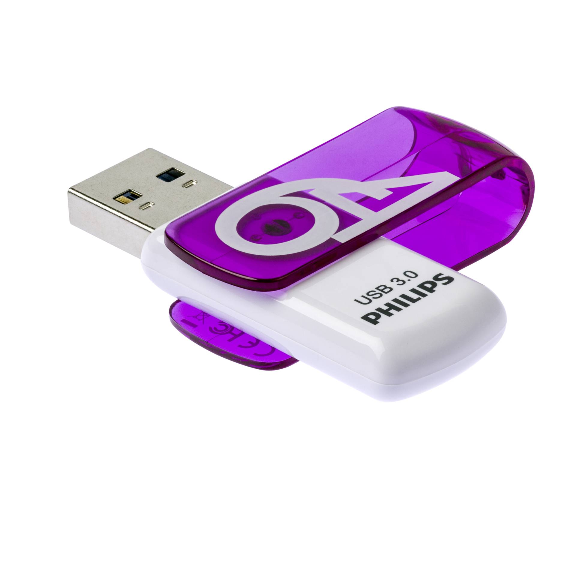Philips FM64FD00B USB Stick 64 GB USB Typ A 3 2 Gen 1  3 1 Gen 1  Violett  Weiss Speichermedien