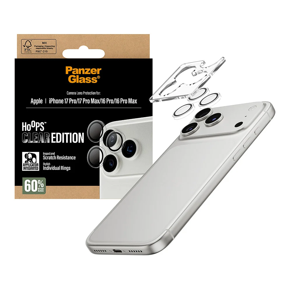 PanzerGlass   Hoops  Kameraschutz Transparent iPhone 17 Pro   iPhone 17 Pro Max   iPhone 16 Pro   16 Pro Max Notebook & Tablet Zubehoer