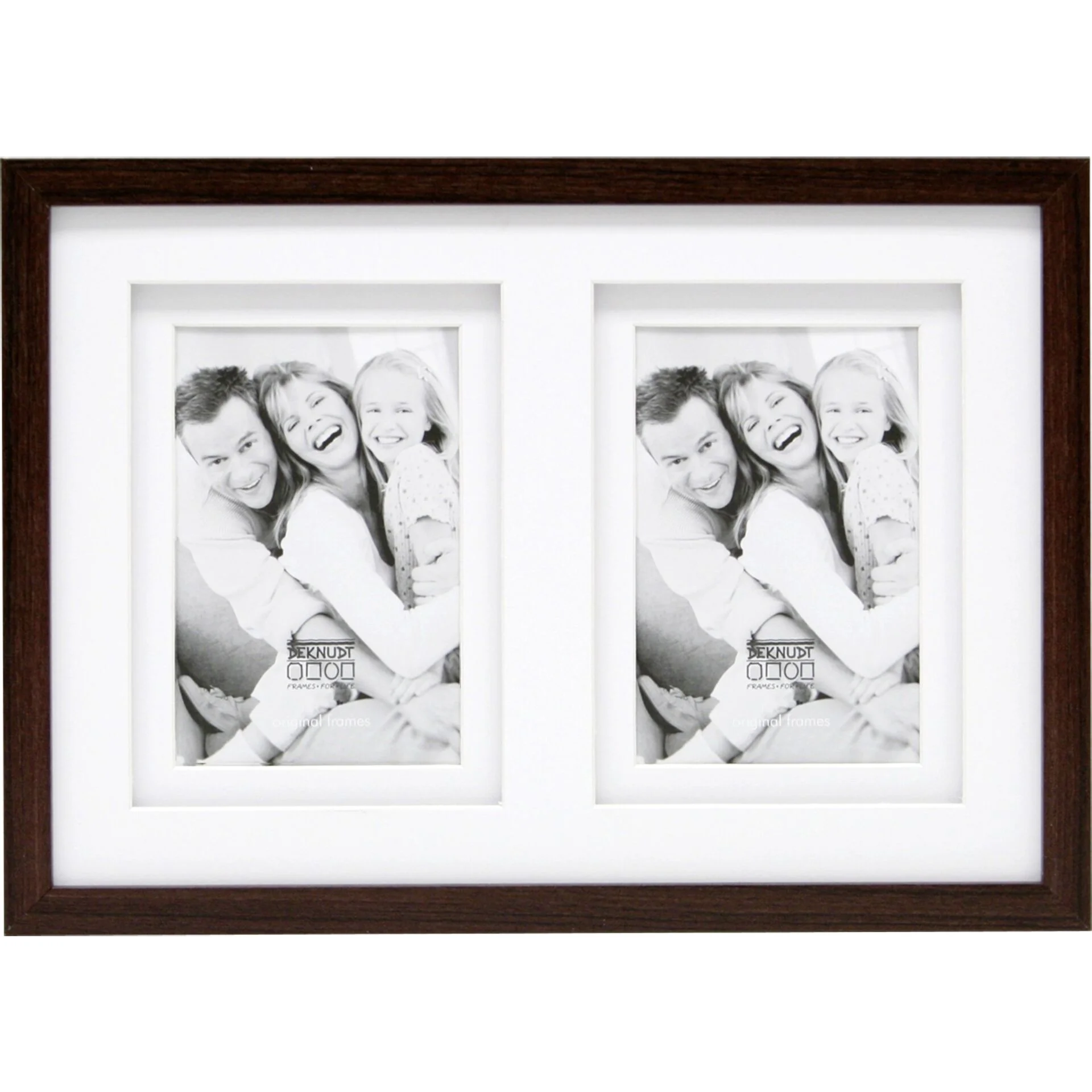 Deknudt S65KQ2 2x13x18 Holz Galerie braun Passepartout Bilderrahmen