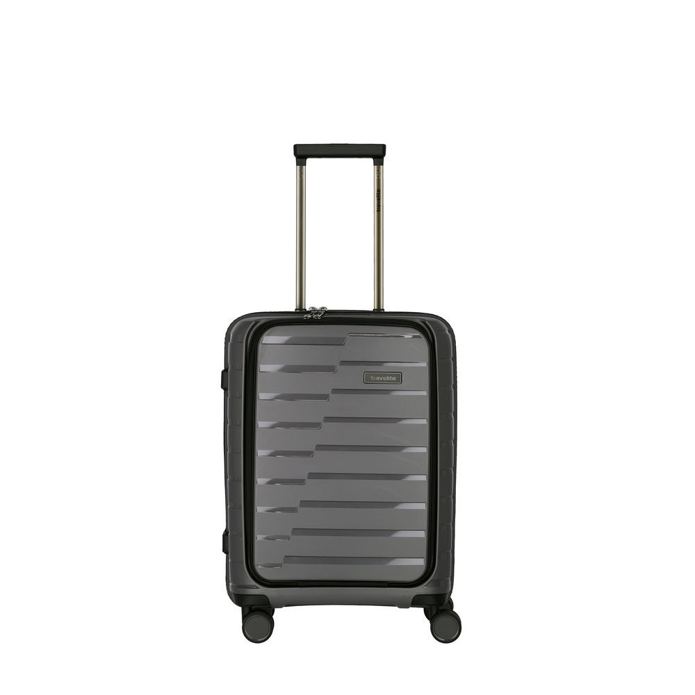 TRAVELITE 4 Rollen Bordtrolley Airbase mit Vortasche  55cm  anthrazit Taschen & Rucksaecke