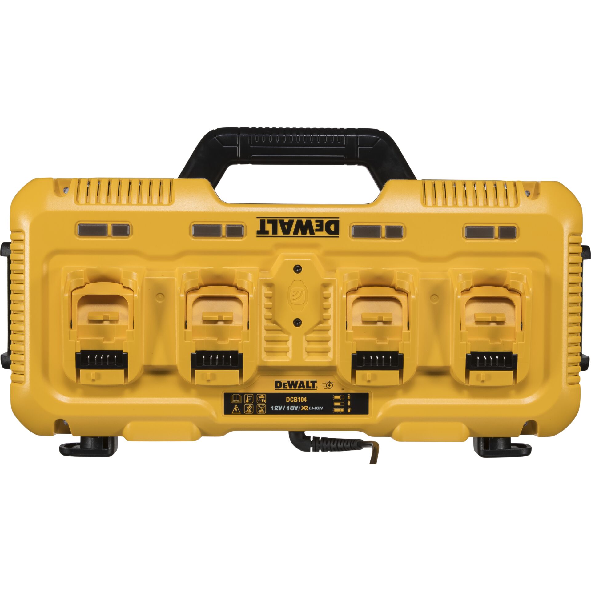 DEWALT DCB104 QW Vierfach Schnellladegeraet Werkzeug-Akkus