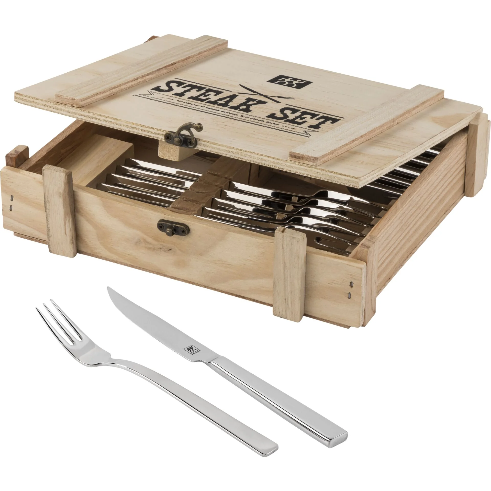 ZWILLING Steakbesteckset 12 tlg in Holzbox Besteck & Aufbewahrung