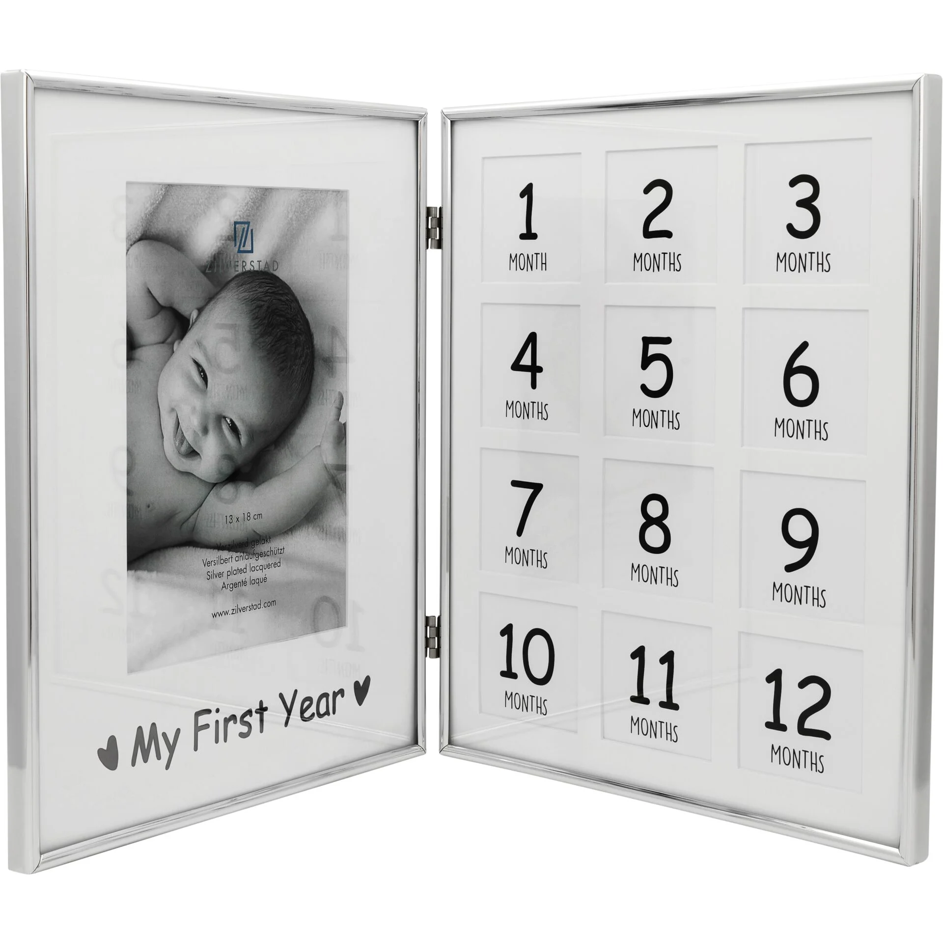 Zilverstad My First Year 13Fotos Metall versilbert anl  7614231 Bilderrahmen