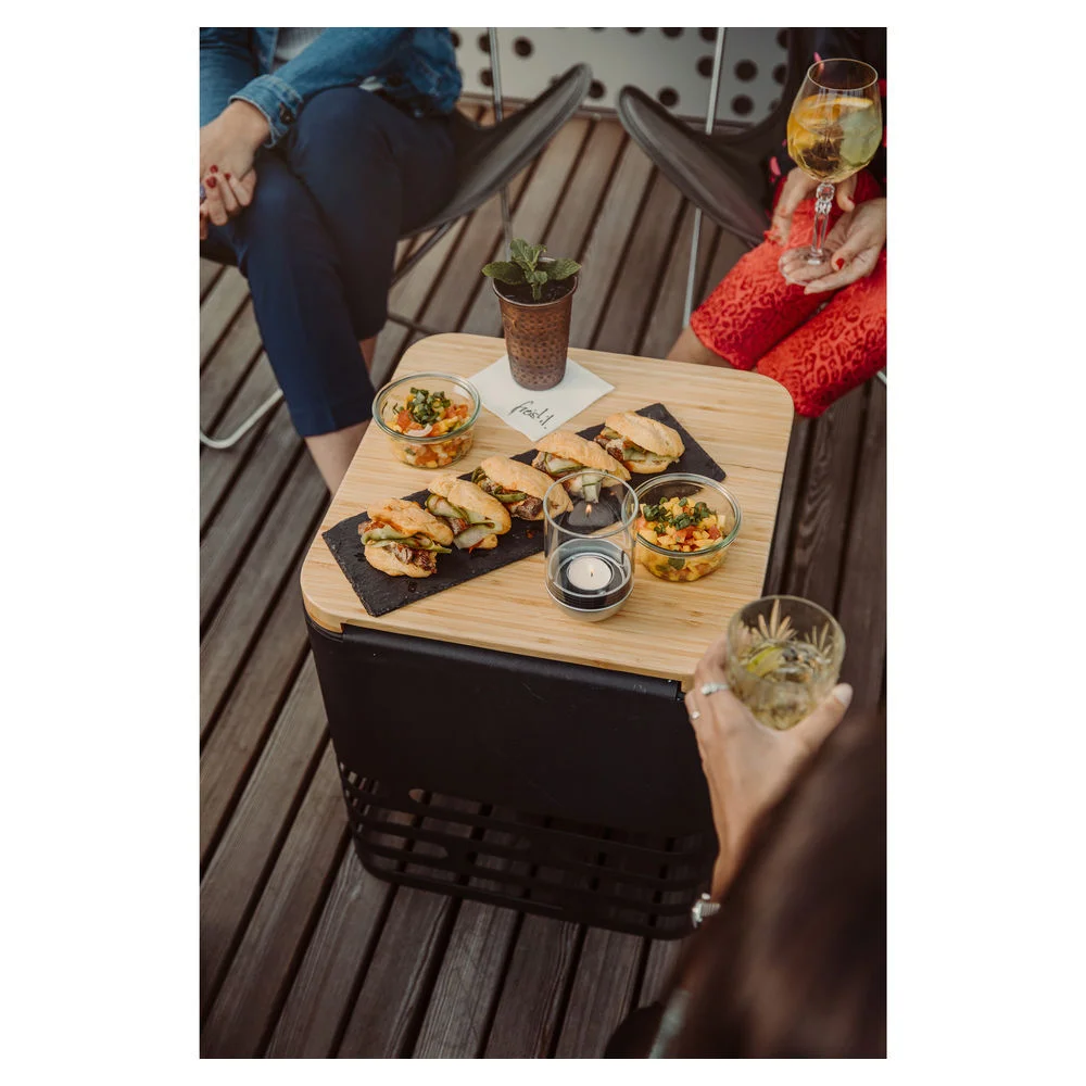 Hoefats Feuerkorb Cube Flip Set mit Auflagebrett Grills