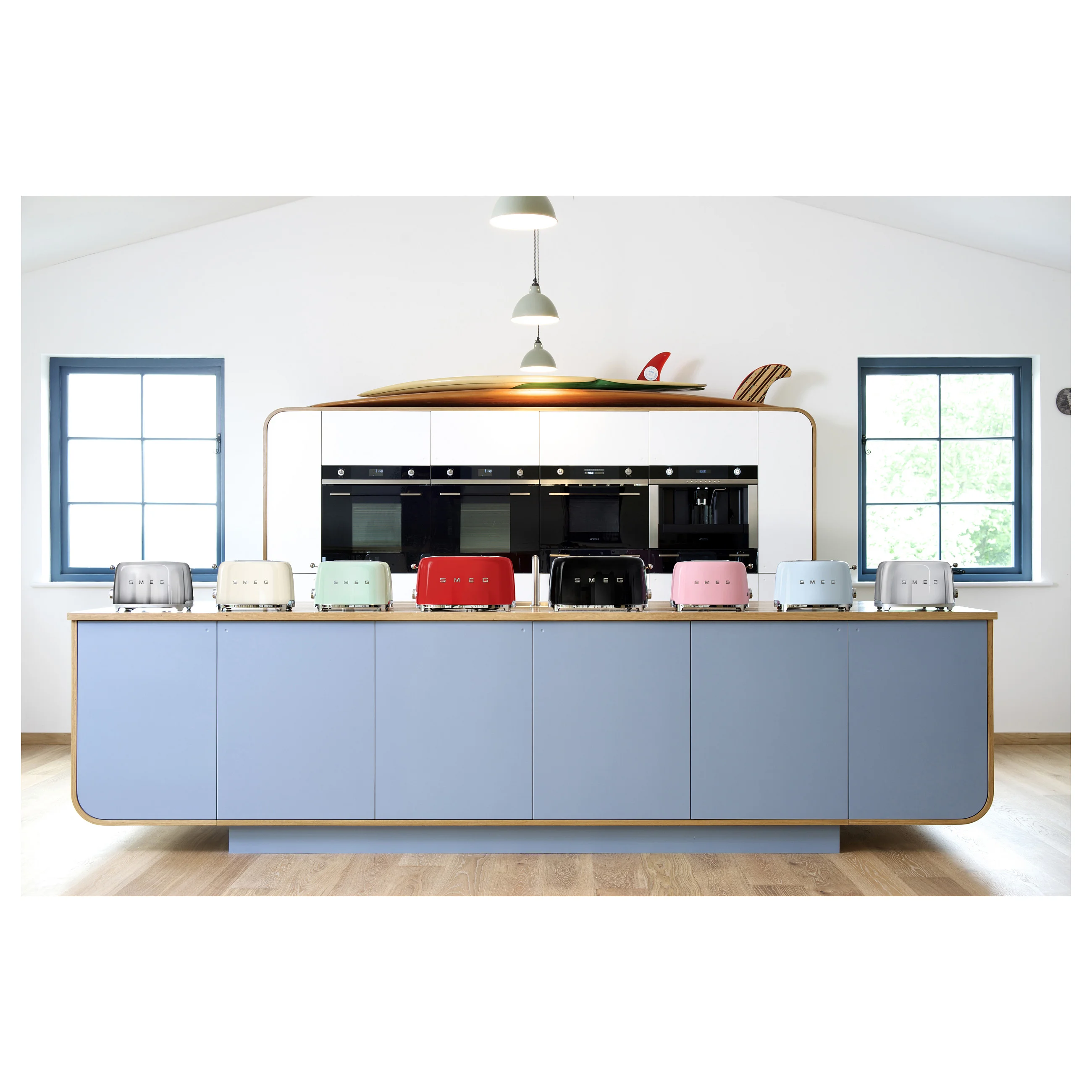 SMEG tsf02bleu toaster 4 scheiben schwarz Kuechenkleingeraete