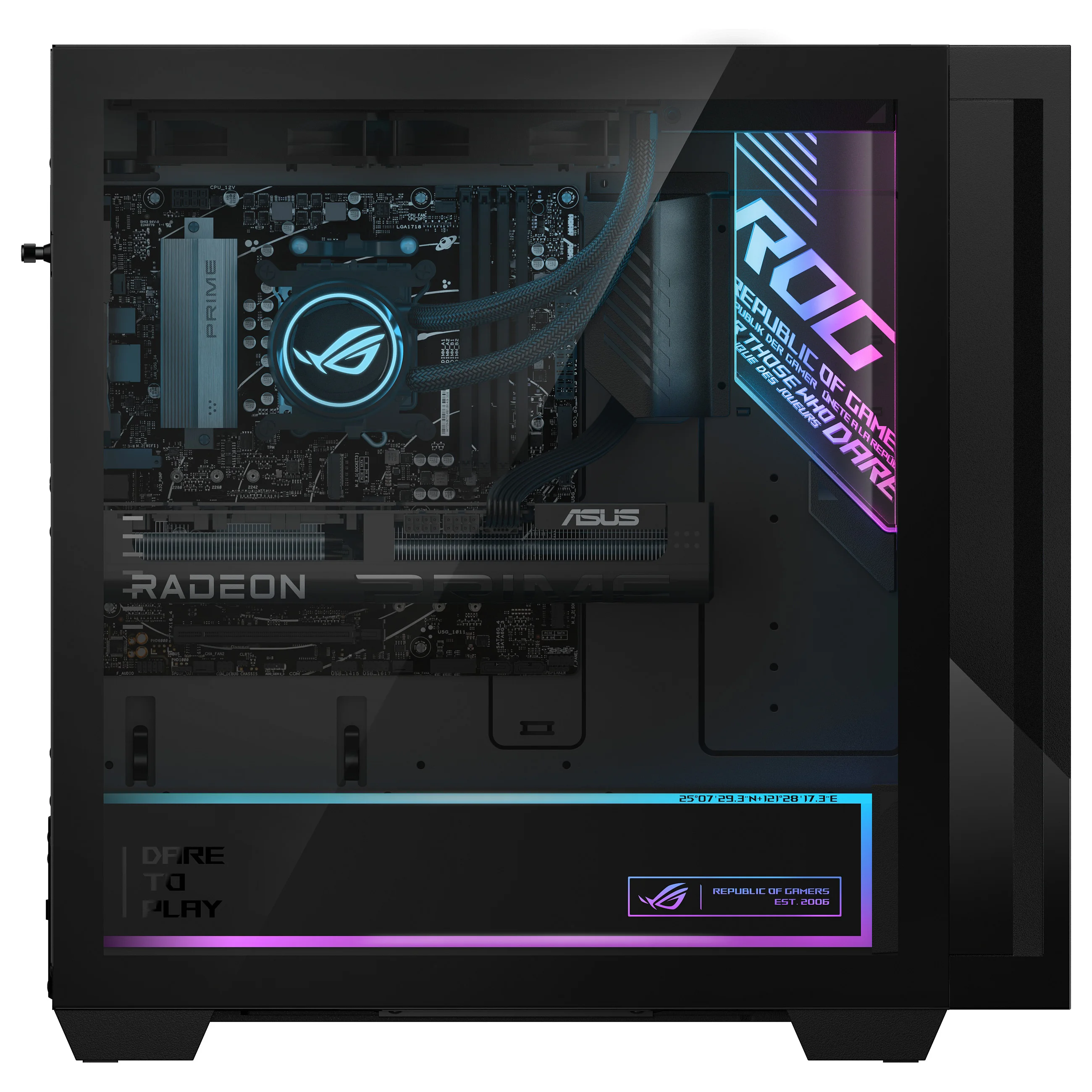 ASUS ROG G700 GM700TZ R8700F092W AMD Ryzen  7 8700F 32 GB DDR5 SDRAM 2 TB SSD NVIDIA GeForce RTX 5070 Ti Windows 11 Home Tower PC Schwarz PC-Zubehoer