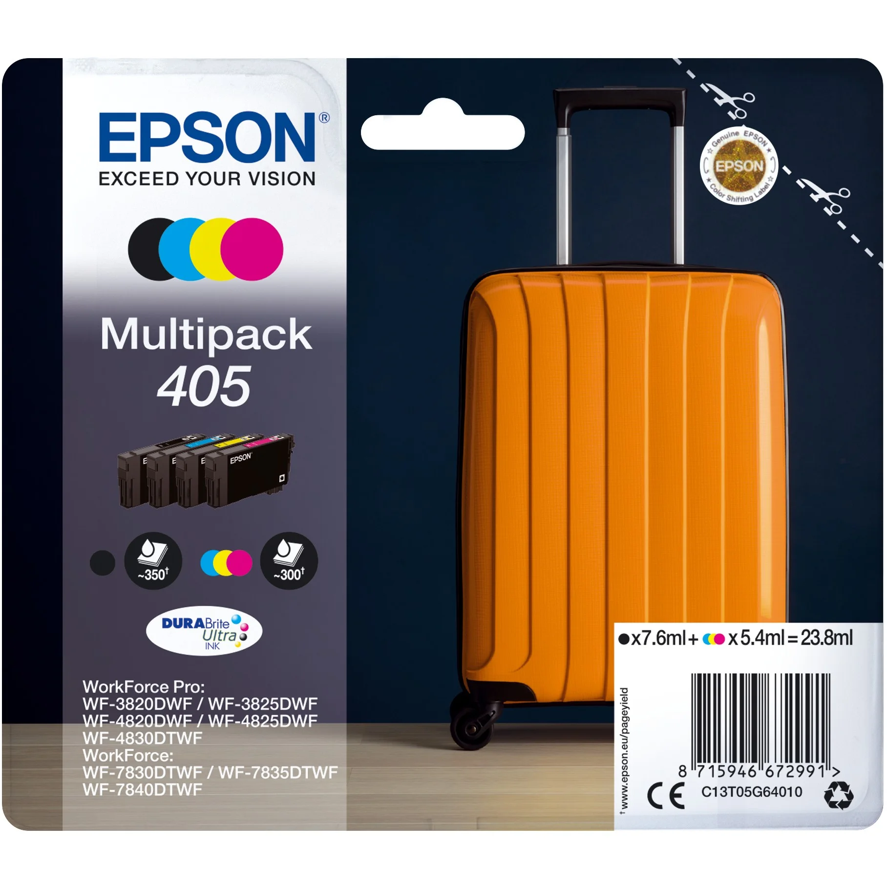 Epson Tinte 405 C13T05G64010 4er Multipack  BKMCY  bis zu 300 Seiten Drucker & Scanner