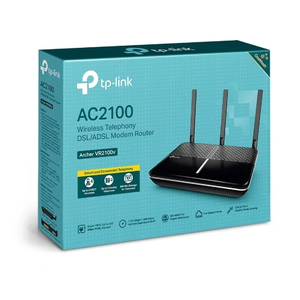 TP Link AC2100 WLAN MU MIMO VDSL ADSL Telefonie Modem Router