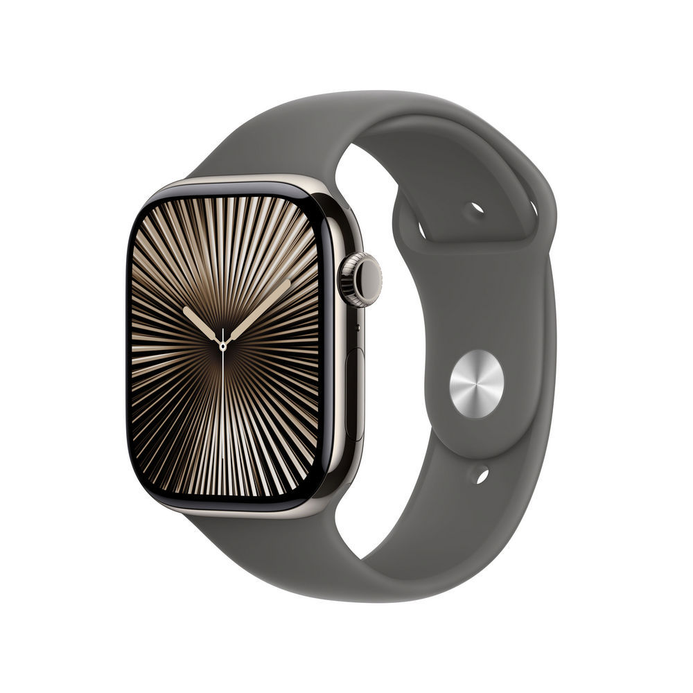 Apple Watch Series 10 Cellular Titan Natur 46mm  Sportarmband steingrau  M L Smartwatches & Fitnesstracker