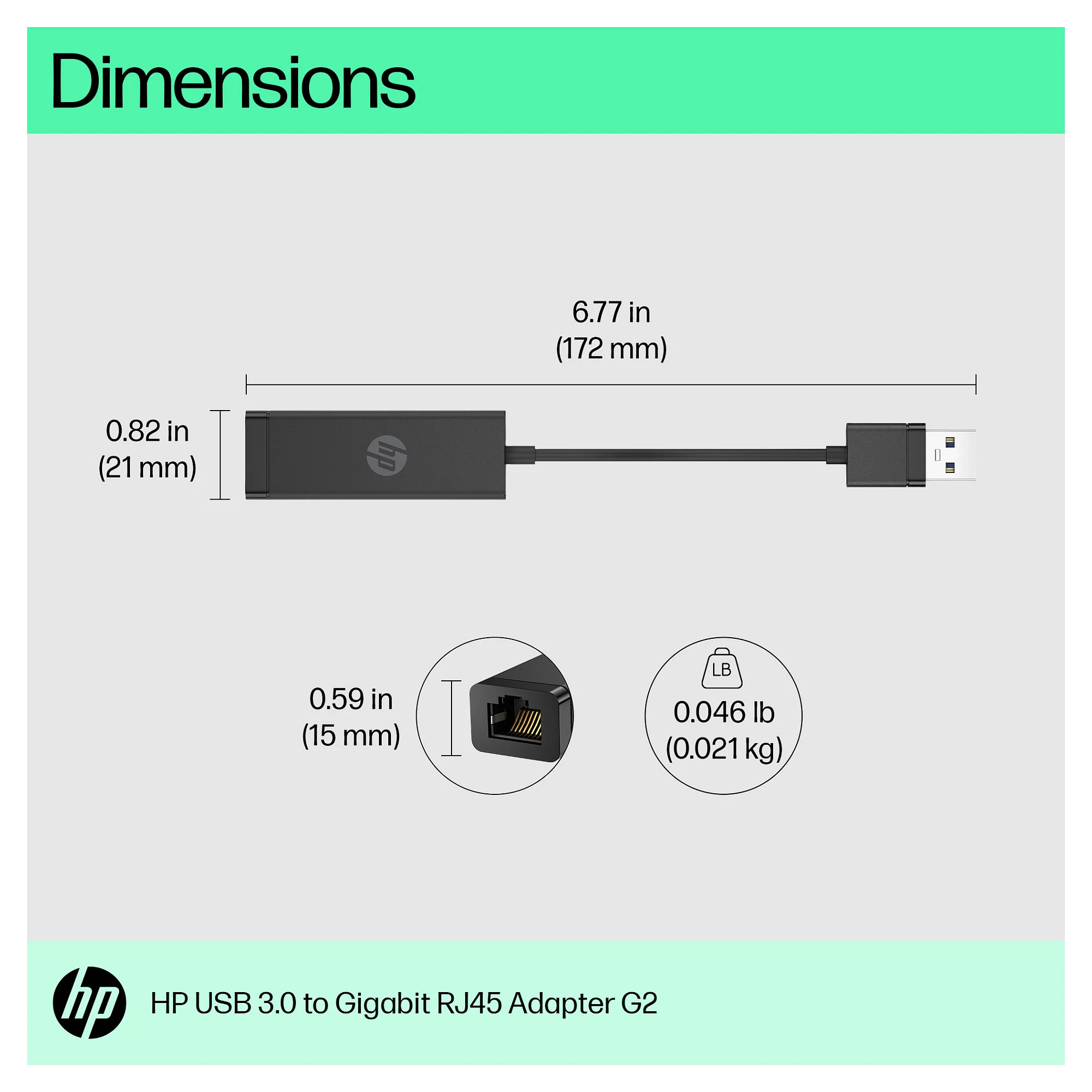 HP USB 3 0 zu Gigabit LAN Adapter Notebook & Tablet Zubehoer