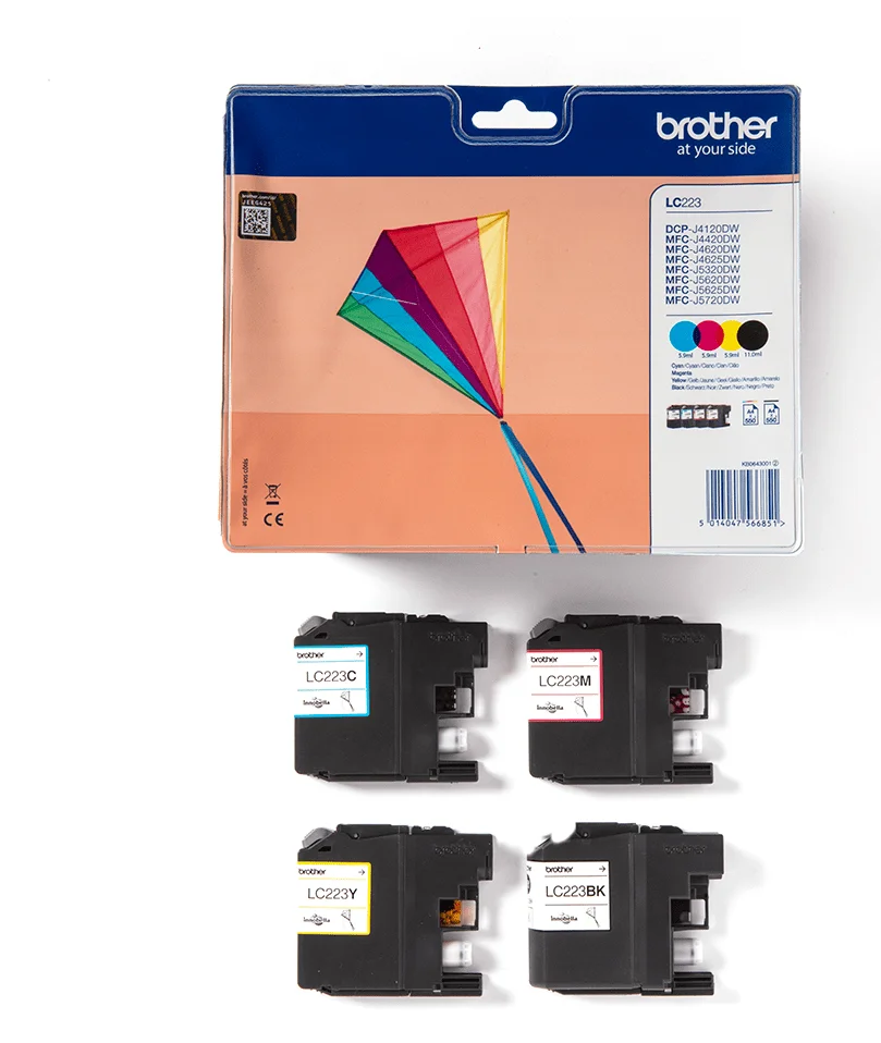 Brother LC 223 Value Pack BK C M Y Drucker & Scanner